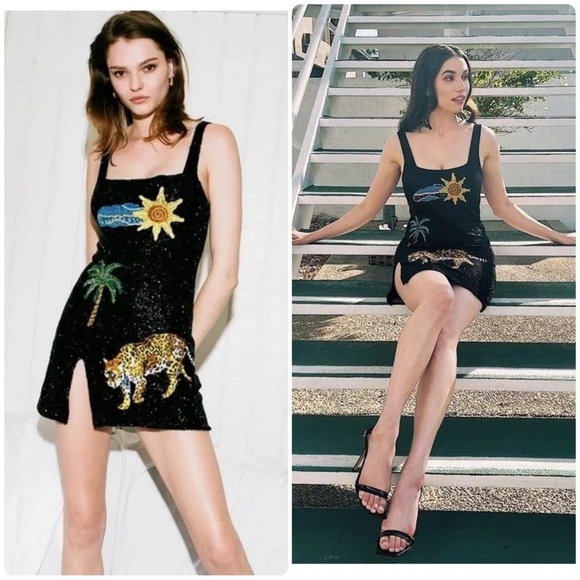 STAUD Dresses & Skirts - Staud Le Sable Lobster Jaguar Beaded Dress